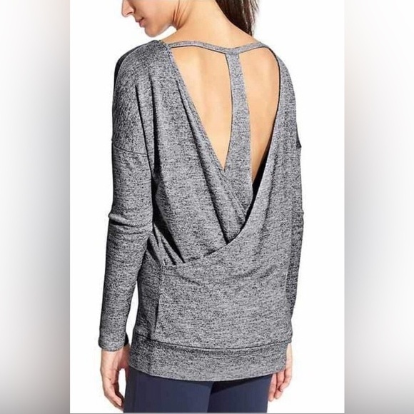 Athleta Pose Layered Top, Dark Marl Grey SIZE Medium - Picture 8 of 8